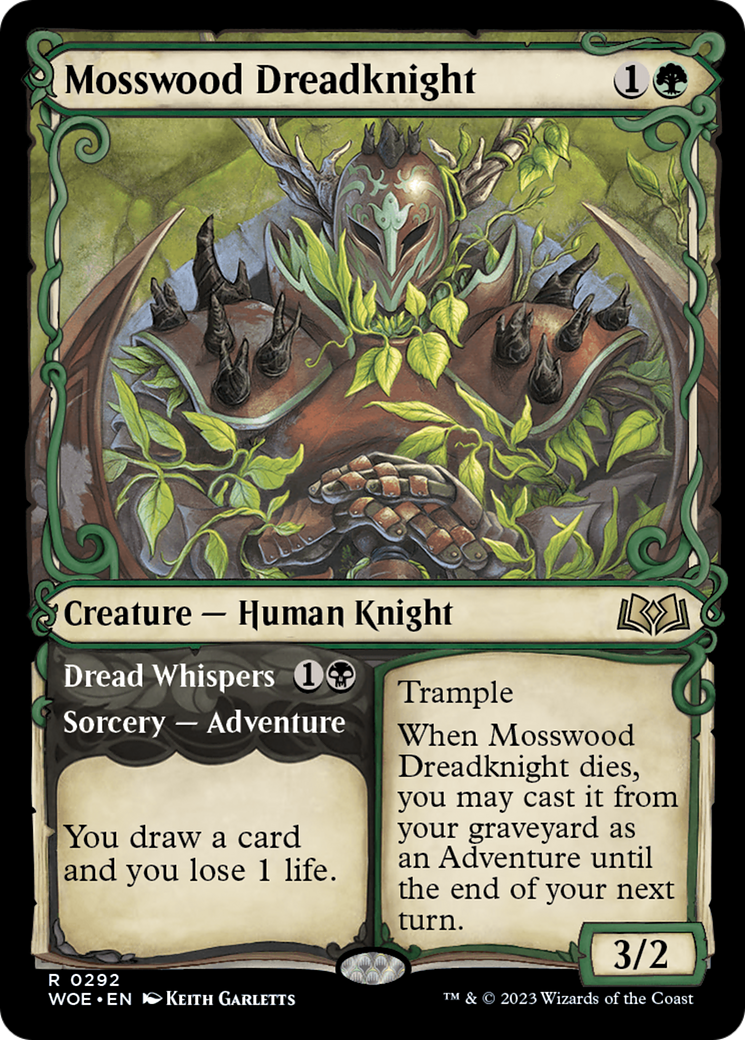 Mosswood Dreadknight // Dread Whispers (Showcase) [Wilds of Eldraine] Foil