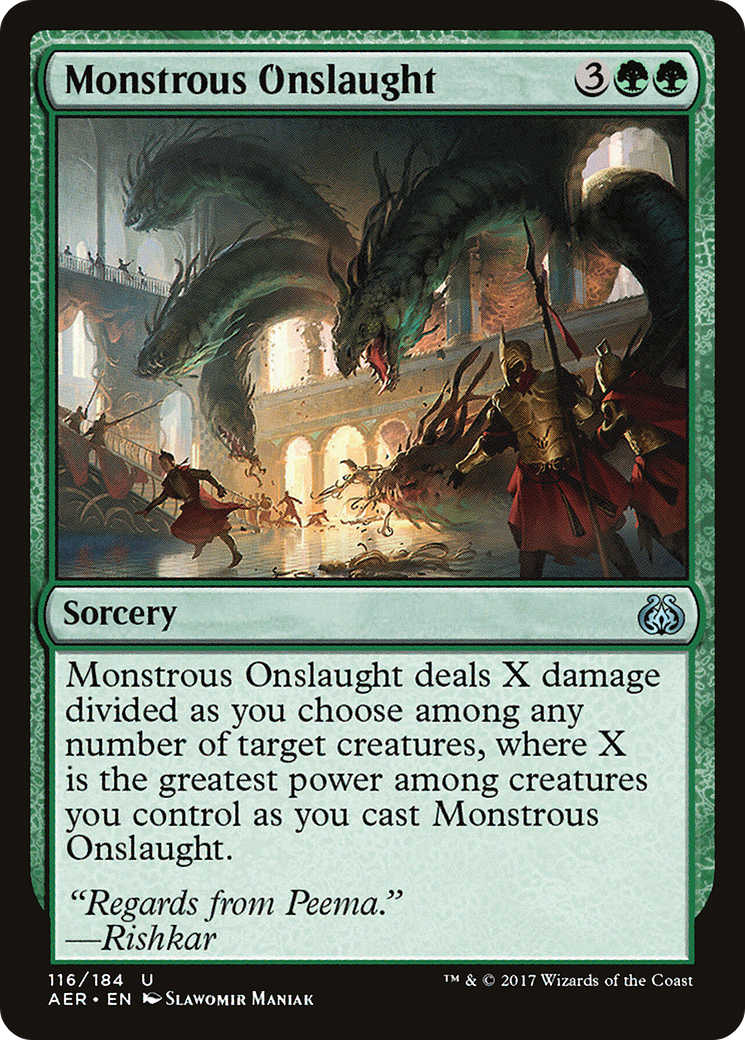 Monstrous Onslaught [Aether Revolt] | Silver Goblin