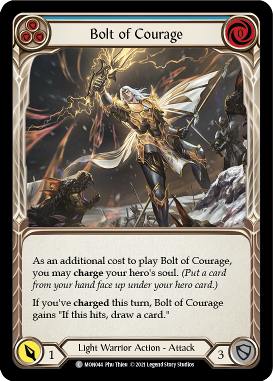 Bolt of Courage (Blue) [MON044] (Monarch)  1st Edition Normal | Silver Goblin