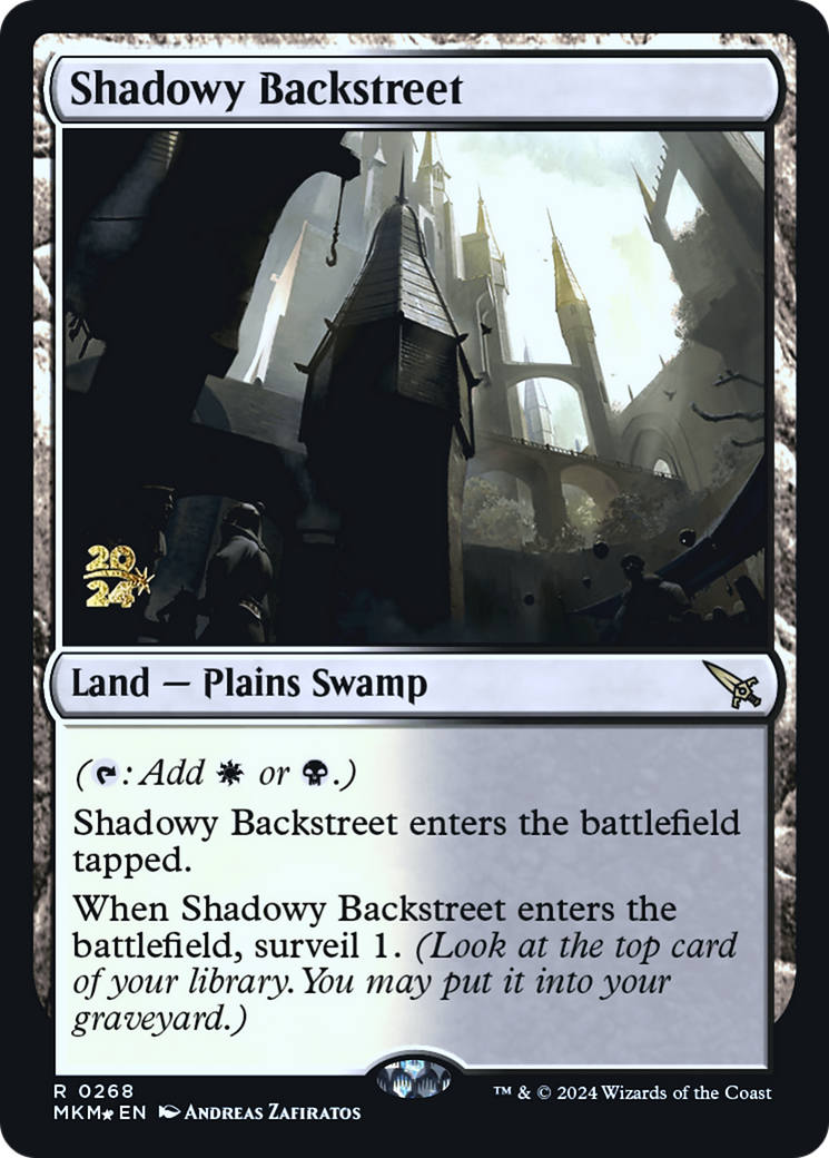 Shadowy Backstreet [Murders at Karlov Manor Prerelease Promos] | Silver Goblin