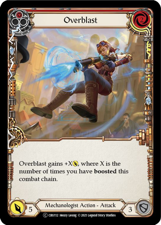 Overblast (Red) Unlimited Edition Rainbow Foil (CRU112) - Crucible of War | Silver Goblin