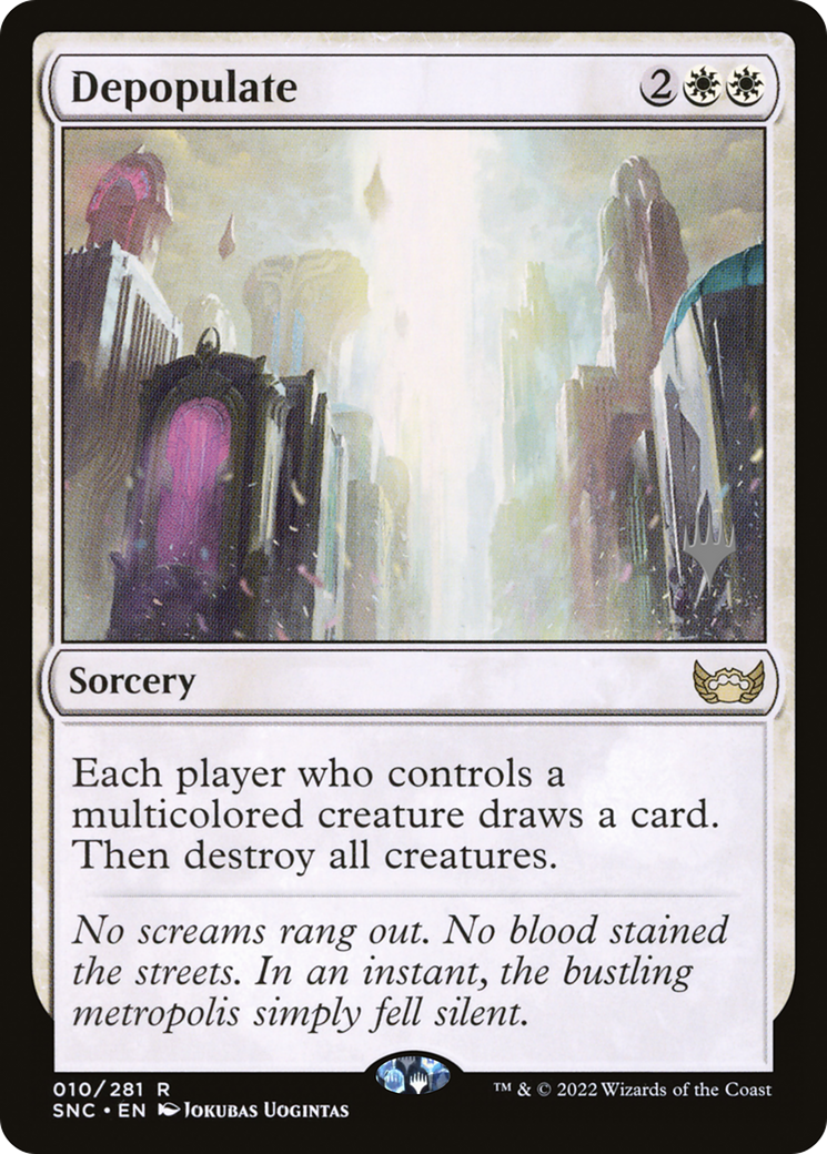 Depopulate (Promo Pack) [Streets of New Capenna Promos] | Silver Goblin