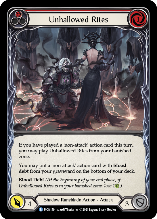 Unhallowed Rites (Red) [MON159] (Monarch)  1st Edition Normal | Silver Goblin