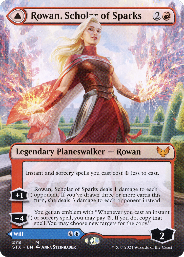 Rowan, Scholar of Sparks // Will, Scholar of Frost (Borderless) [Strixhaven: School of Mages] | Silver Goblin