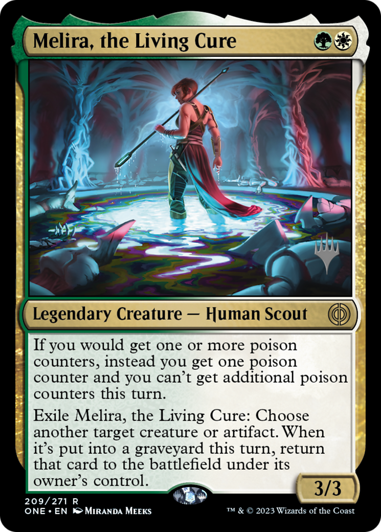 Melira, the Living Cure (Promo Pack) [Phyrexia: All Will Be One Promos] Foil