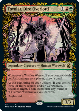 Tovolar, Dire Overlord // Tovolar, the Midnight Scourge (Showcase Equinox) [Innistrad: Midnight Hunt] Foil
