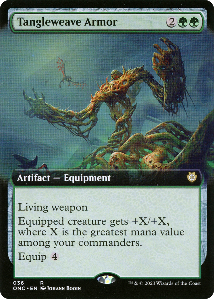 Tangleweave Armor (Extended Art) [Phyrexia: All Will Be One Commander] Foil