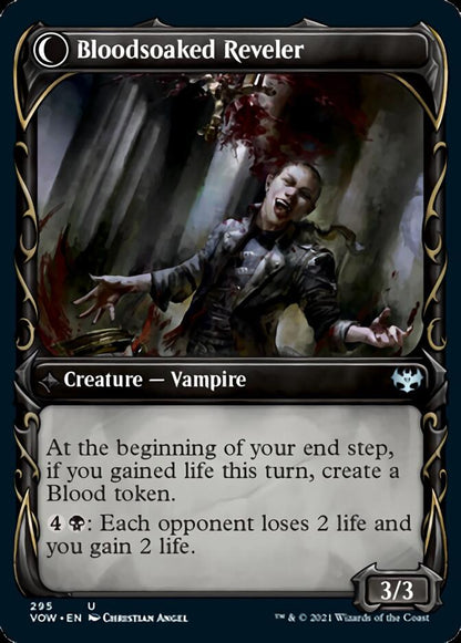 Restless Bloodseeker // Bloodsoaked Reveler (Showcase Fang Frame) [Innistrad: Crimson Vow] Foil