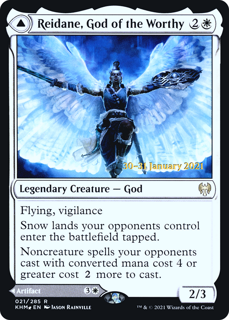 Reidane, God of the Worthy // Valkmira, Protector's Shield [Kaldheim Prerelease Promos] | Silver Goblin