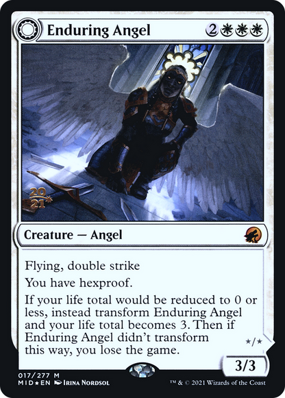 Enduring Angel // Angelic Enforcer [Innistrad: Midnight Hunt Prerelease Promos]
