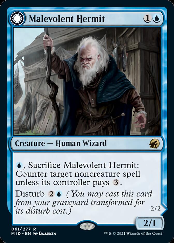 Malevolent Hermit // Benevolent Geist [Innistrad: Midnight Hunt] | Silver Goblin