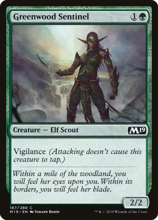 Greenwood Sentinel [Core Set 2019] Foil