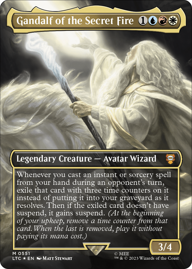 Gandalf of the Secret Fire (Borderless) (Surge Foil) [The Lord of the Rings: Tales of Middle-Earth Commander] | Silver Goblin