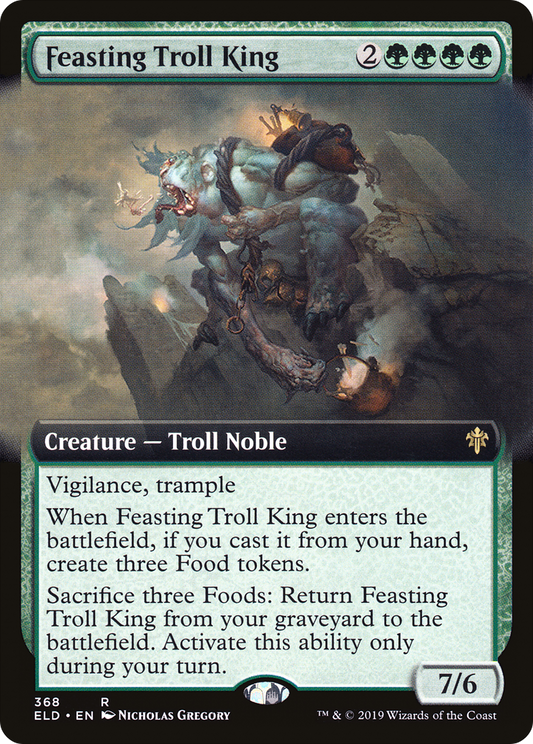 Feasting Troll King (Extended Art) [Throne of Eldraine] Foil