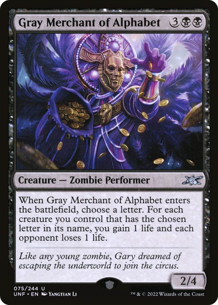 Gray Merchant of Alphabet (075) Foil - Unfinity