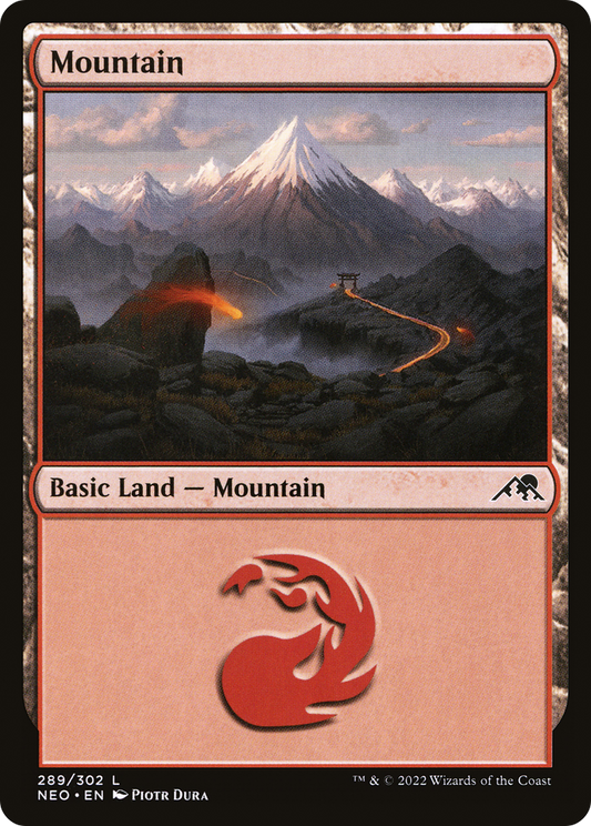 Mountain (289) [Kamigawa: Neon Dynasty] Foil