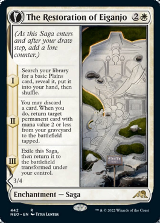 The Restoration of Eiganjo // Architect of Restoration (Extended Art) [Kamigawa: Neon Dynasty] Foil