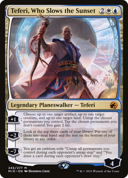 Teferi, Who Slows the Sunset (Promo Pack) [Innistrad: Midnight Hunt Promos] Foil