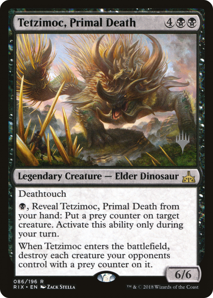 Tetzimoc, Primal Death (Promo Pack) [Rivals of Ixalan Promos] Foil