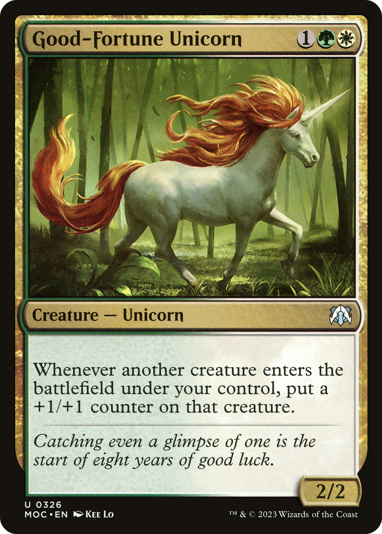 Good-Fortune Unicorn [March of the Machine Commander] | Silver Goblin