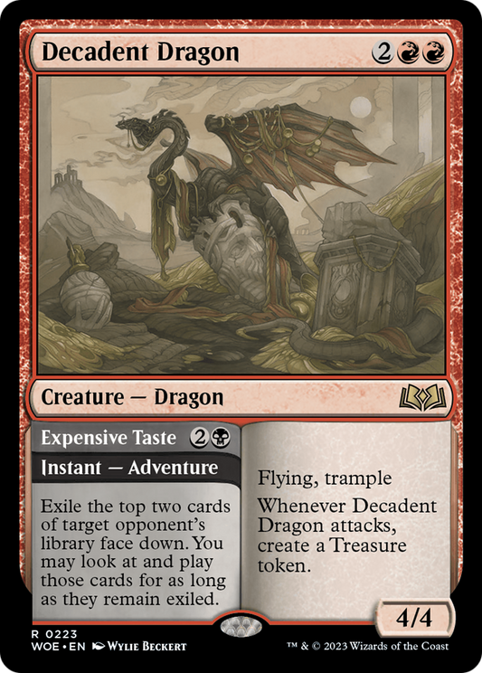 Decadent Dragon // Expensive Taste [Wilds of Eldraine] Foil