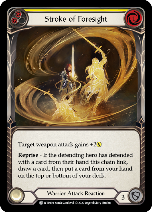 Stroke of Foresight (Yellow) Unlimited Edition Rainbow Foil (WTR139) - Welcome to Rathe