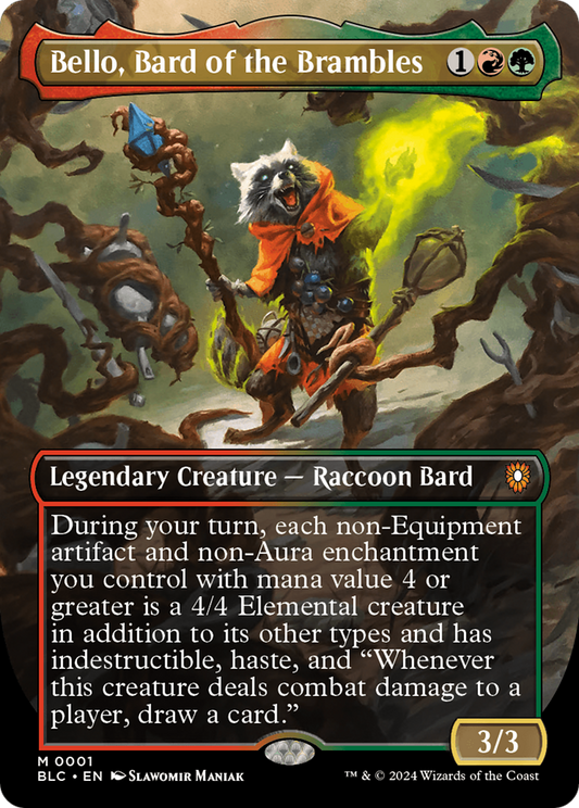 Bello, Bard of the Brambles (Borderless) [Bloomburrow Commander] Foil