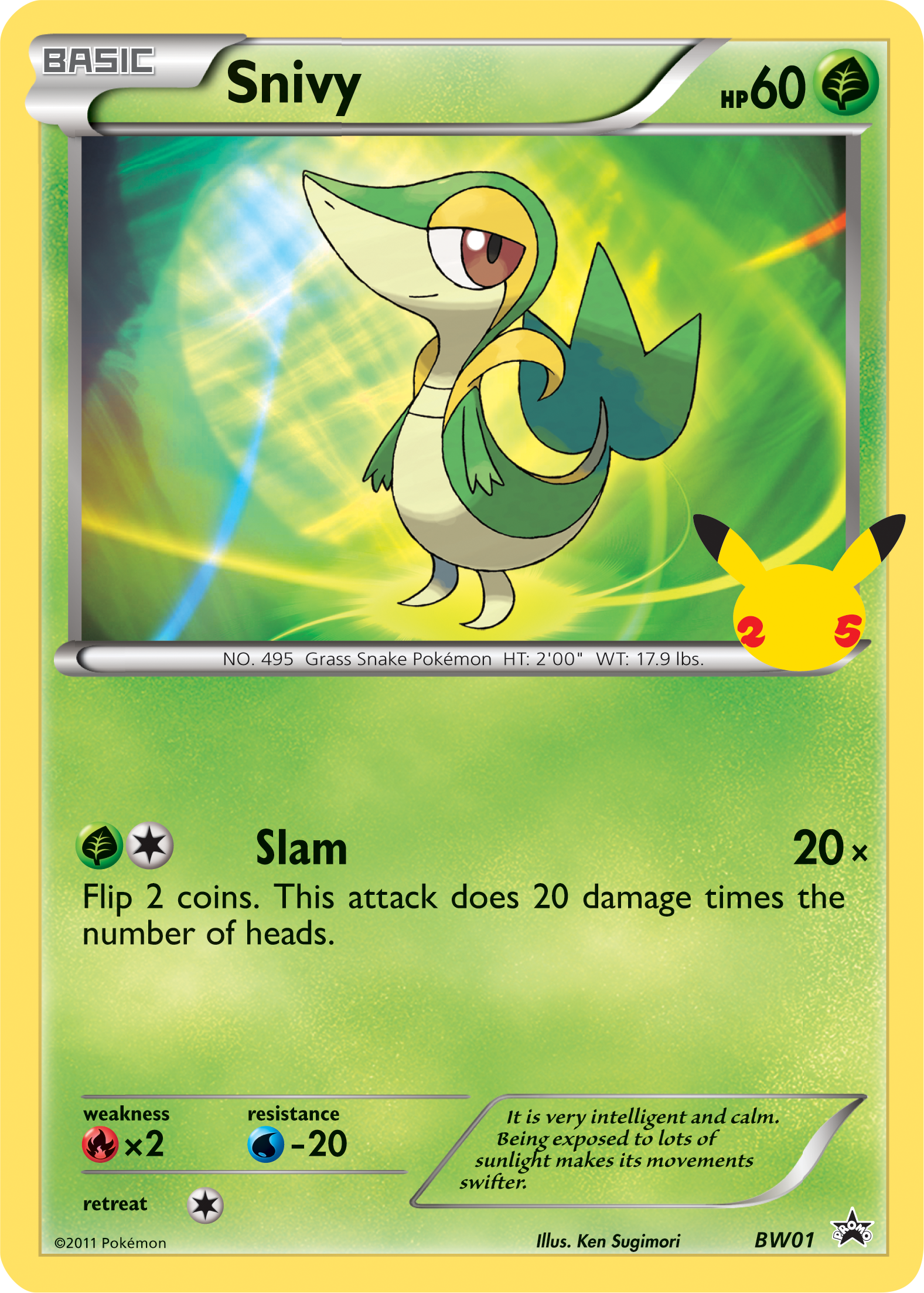 Snivy (BW01) (Jumbo Card) [First Partner Pack] | Silver Goblin