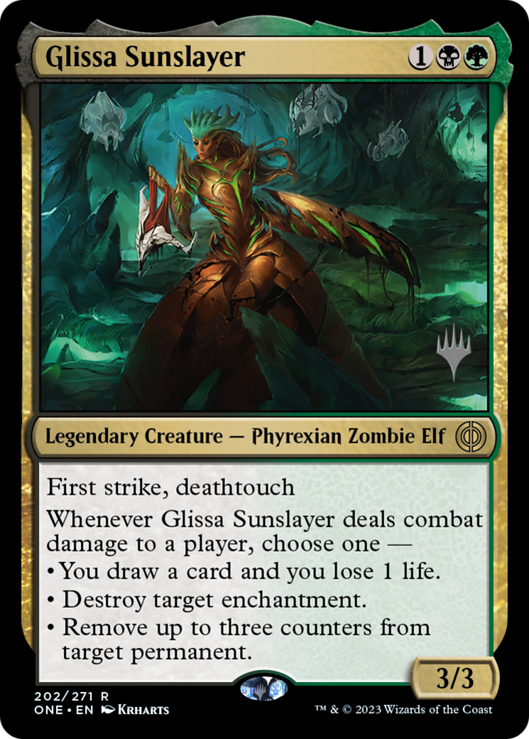 Glissa Sunslayer (Promo Pack) [Phyrexia: All Will Be One Promos] Foil