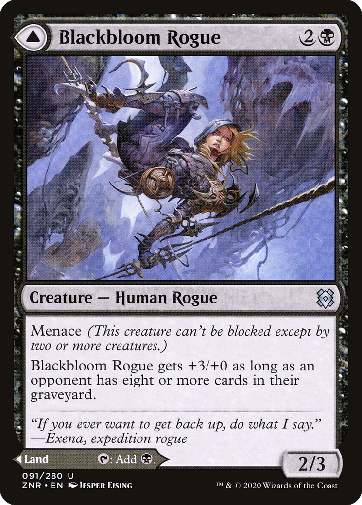 Blackbloom Rogue // Blackbloom Bog [Zendikar Rising] Foil