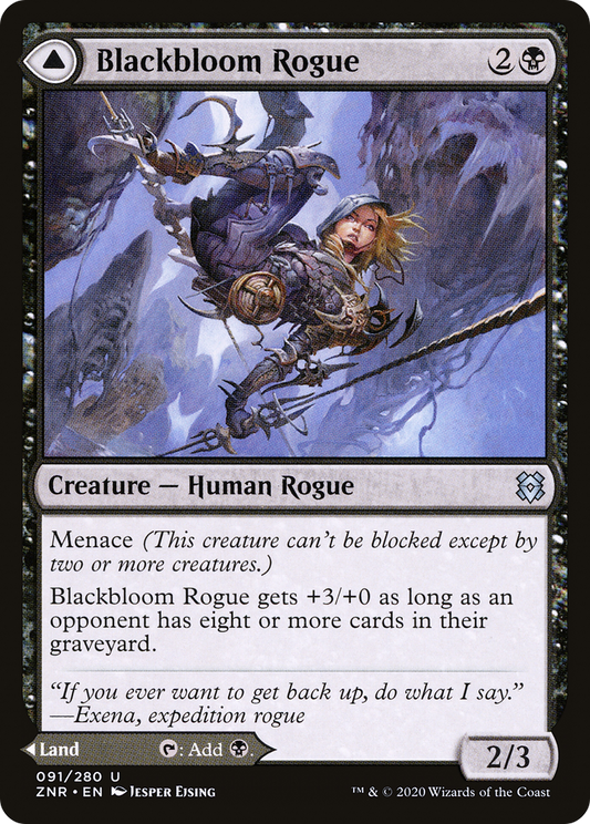 Blackbloom Rogue // Blackbloom Bog [Zendikar Rising] Foil