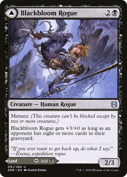 Blackbloom Rogue // Blackbloom Bog [Zendikar Rising] Foil