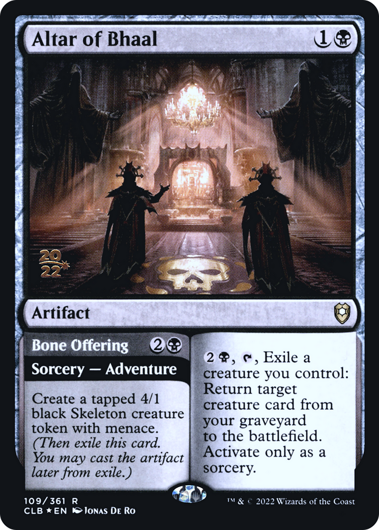 Altar of Bhaal // Bone Offering [Commander Legends: Battle for Baldur's Gate Prerelease Promos] | Silver Goblin