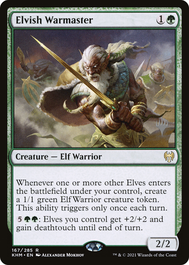 Elvish Warmaster (Promo Pack) [Kaldheim Promos] Foil