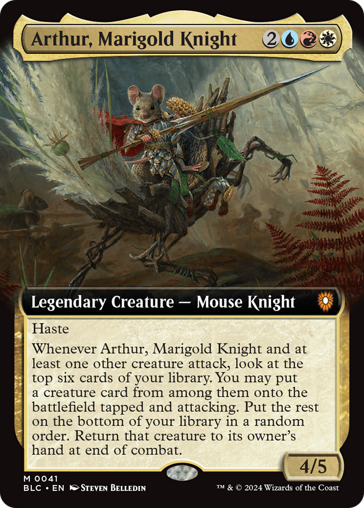 Arthur, Marigold Knight (Extended Art) [Bloomburrow Commander] | Silver Goblin