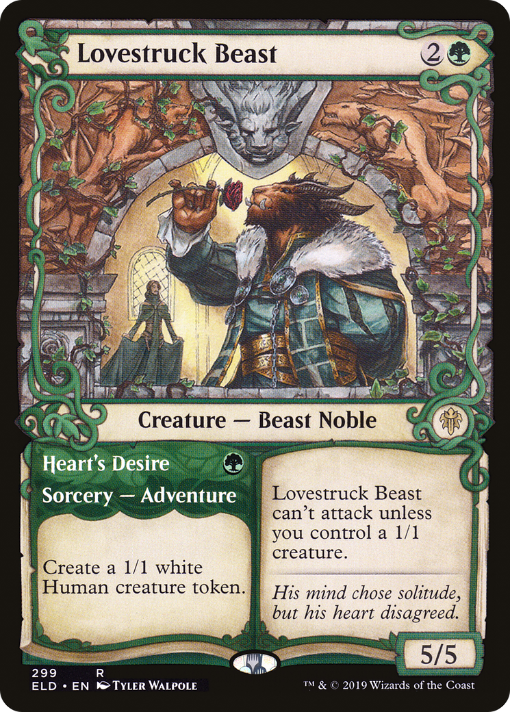 Lovestruck Beast // Heart's Desire (Showcase) [Throne of Eldraine] Foil