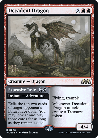 Decadent Dragon // Expensive Taste [Wilds of Eldraine Prerelease Promos]