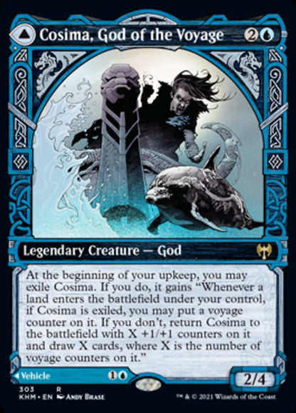 Cosima, God of the Voyage // The Omenkeel (Showcase) [Kaldheim] Foil