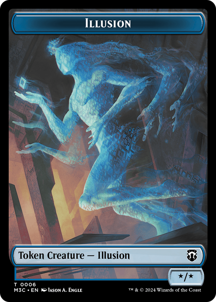 Illusion (Ripple Foil) // Servo Double-Sided Token [Modern Horizons 3 Commander Tokens] | Silver Goblin