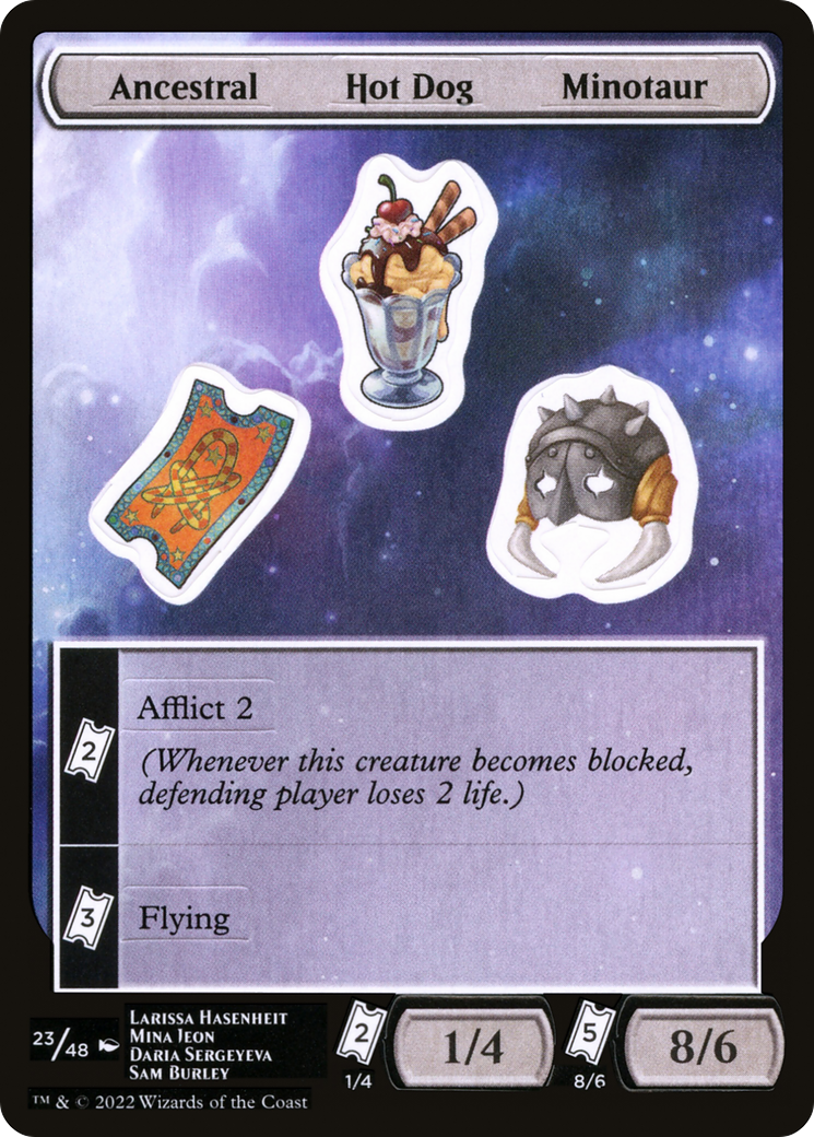 Ancestral Hot Dog Minotaur [Unfinity Stickers] | Silver Goblin