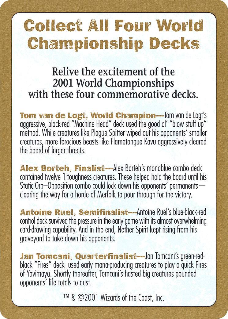 2001 World Championships Ad [World Championship Decks 2001] | Silver Goblin