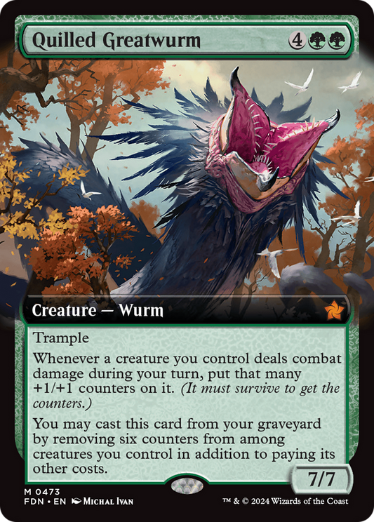 Quilled Greatwurm (Extended Art) [Foundations] Foil