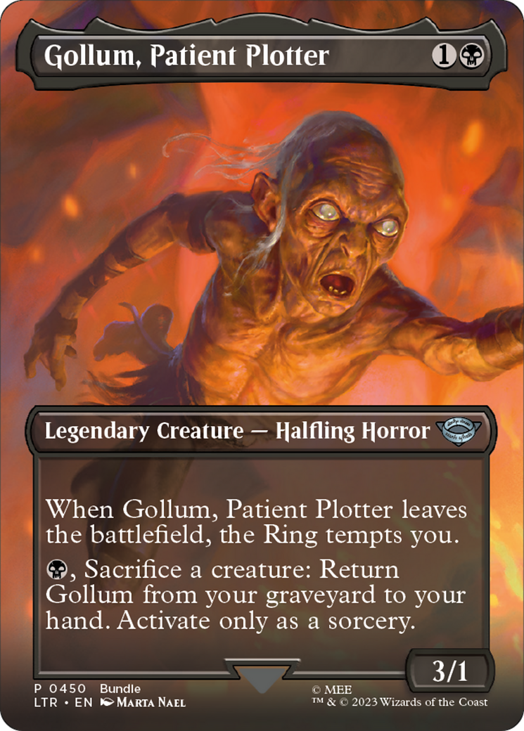 Gollum, Patient Plotter (Borderless Alternate Art) [The Lord of the Rings: Tales of Middle-Earth] | Silver Goblin