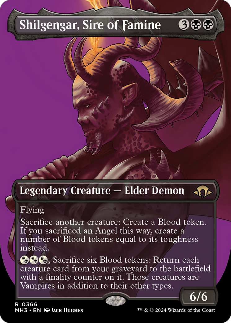 Shilgengar, Sire of Famine (Borderless) [Modern Horizons 3] | Silver Goblin