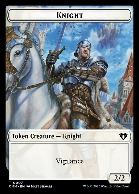 Clue // Knight Double-Sided Token [Commander Masters Tokens] Foil