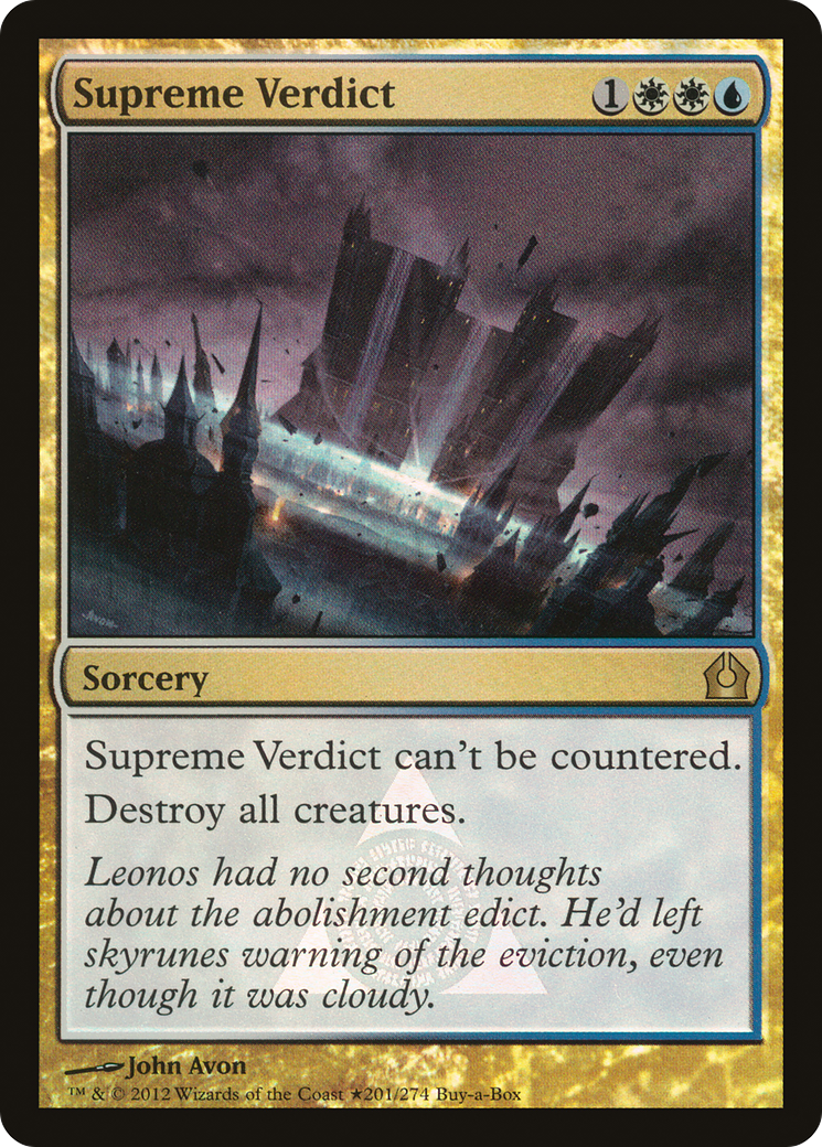 Supreme Verdict (Buy-A-Box) [Return to Ravnica Promos] | Silver Goblin