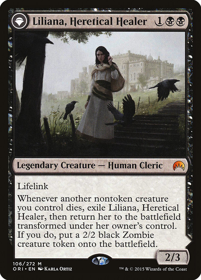 Liliana, Heretical Healer // Liliana, Defiant Necromancer [Magic Origins] Foil