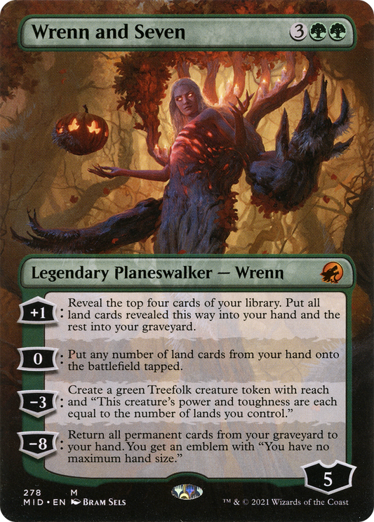 Wrenn and Seven (Borderless) [Innistrad: Midnight Hunt] Foil
