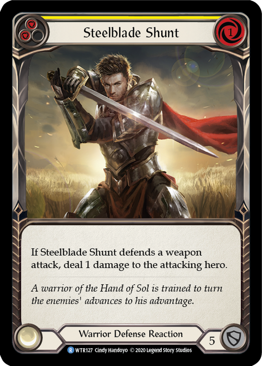 Steelblade Shunt (Yellow) Unlimited Edition Rainbow Foil (WTR127) - Welcome to Rathe