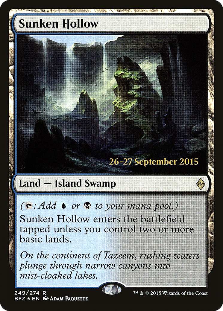 Sunken Hollow [Battle for Zendikar Prerelease Promos] | Silver Goblin